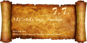 Tárkányi Teodor névjegykártya